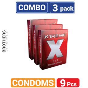 Xtreme 3in1 Premium Condom - Combo Pack - 3X3=9pcs Condoms