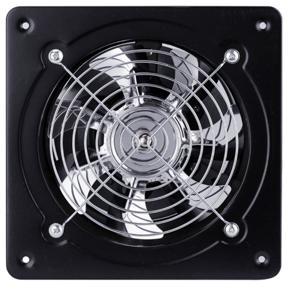 220V Exhaust Fan 6 Inch Ventilation Exhaust Fan Hanging Wall Mounted Low Noise Home Bathroom Kitchen Smoke Exhaust Fan Air Vent Extractor Black