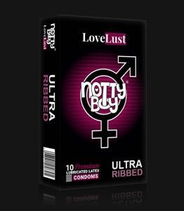 NottyBoy LoveLust Ultra Ribbed Premium Condoms - 10pcs Pack