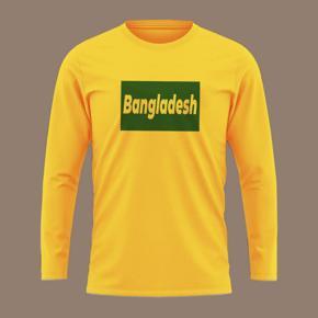 Bangladesh green Yellow  long Sleeve T-Shirt For Men