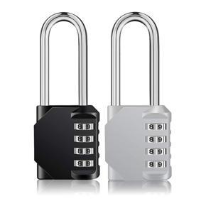 2 Pieces of Long Buckle Lock Combination Lock 4 Digit Outdoor Waterproof Padlock