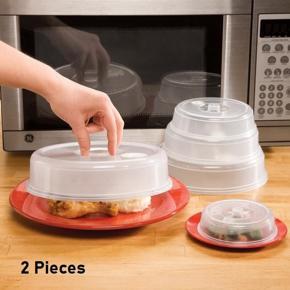 2 pcs Microwave Oven Food Cover Anti Splatter Large Microwave Plate Cover Easy Grip Microwave Splatter Guard Lid With Steam