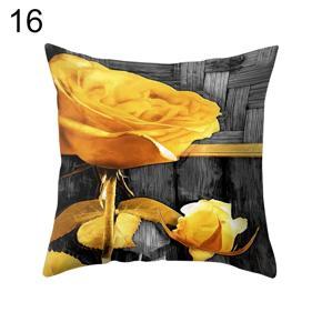 Colorful Rose Flower Leaf Cushion Cover Pillow Case Home Sofa Bed Chair Decor