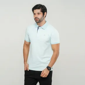 Solid Polo Shirt- Turquoise