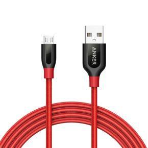 Anker PowerLine+ 6ft Micro USB with Pouch – Red