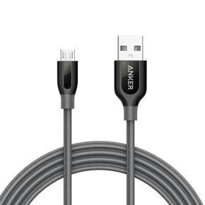 Anker PowerLine+ 6ft Micro USB with Pouch – Gray