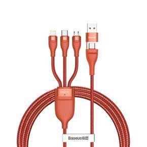 Baseus Flash Series Two-for-three Fast Charging 100W Data Cable 1.2m (CA2T3-07) – Red