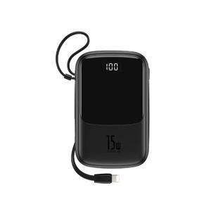 Baseus Qpow Digital Display 3A Power Bank 10000mAh for iPhone with Cable (PPQD-B01) – Black