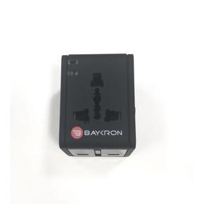 Baykron Universal World Travel Adapter With 2 USB Charger 2.1A – Black