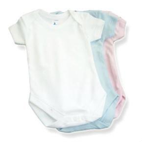Baby Jay 100% Cotton Short Sleeve Snap Crotch One-Piece Onesie Bodysuit (12-18 Months, White)