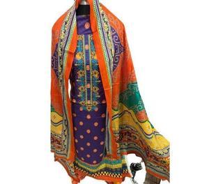 Indian Cotton Unstitched Dress Set - CSS 5J