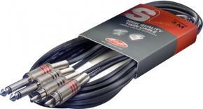 Stagg STC3PCM 3m/10 ft Twin Jack to RCA Phono Cable - Black