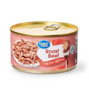 Great Value Roast Beef, in Beef Broth, 12 oz Can