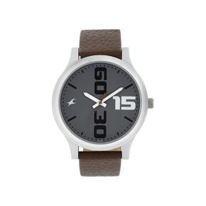 Fastrack NM38051SL05 Bold Brown Leather Analog Watch