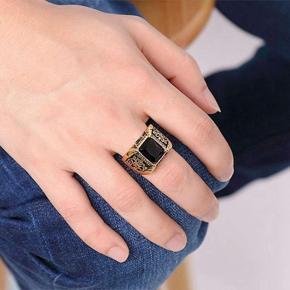 Black & Golden Finger Ring For Men