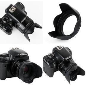 professional hard lens hood for canon 70-300mm 55-250mm 18-55mm lens (58mm compatible)