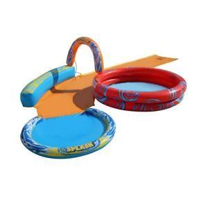 BANZAI Cyclone Splash Park 3-in-1 Sprinkler, Pool and Curved Slide - Outdoor Backyard Summer Water Play for Kids