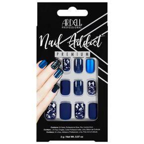 Ardell Nail Addict Artificial Nails, Fake Nails, Matte Blue, 24 Nails