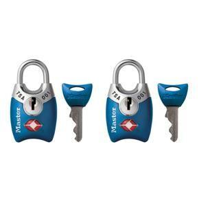 Master Lock 4689T Tsa-Accepted Luggage Lock 1 in. (25mm) Wide with Shrouded Shackle, Assorted Colors, 2 Pack