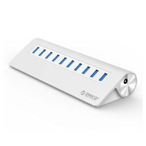 Orico Aluminum Alloy 10 Port USB3.0 Slope Design HUB (M3H10-V1) – Silver