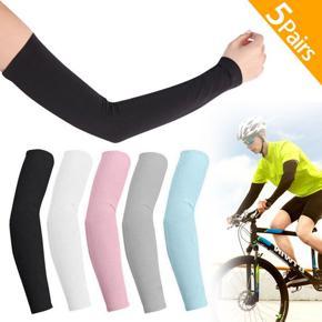 EEEkit 10Pcs UV Sun Protection Cooling Arm Sleeves Cover for Women and Men, Sunblock Long Sun Protective Sleeves Cover for Biking, Gardening, Driving, Fishing, Golf, Hiking, Solid Color,Tattoo Color