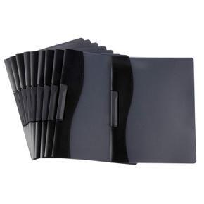 Report Cover with Swing Clip - 10-Pack Polypropylene Document File Folder for Presentation, Business Pitch Meeting, Hold 30 Sheets 8.5 x 11 inches Letter Size Paper, Clear Cover with Black Clip