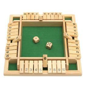10 Numbers Traditional Wooden Board Game Set for Family Pub Bar Game for Adults Dice Game Shut the Box Kids and Adults 8.66 x 8.66 x 1.30 Inch