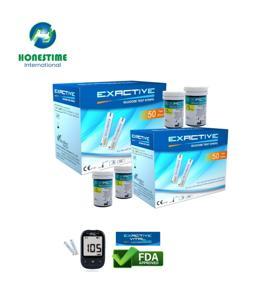 USA Exactive Vital 100 Pcs (4 box x25 pcs) Test Strips +12 to 24 Months Expiry Time + 4 Pc Free Code Chips Glucose Suger Test Strips