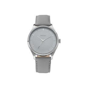 Titan 1802SL12 Workwear Grey Dial & Leather Strap Watch