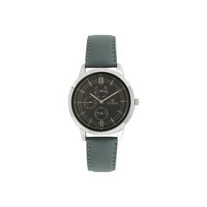 Titan NM1769SL01 Workwear Black Dial Leather Strap Watch