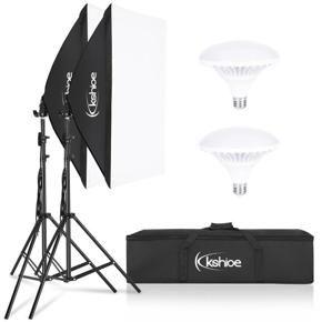 Ktaxon LED Photography Softbox Video Lighting Kit 20"x27" Professional Photo Studio Equipment with E27 Socket and 2x5500K Instant Brightness Energy Saving Lighting Bulbs
