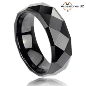 Black Plated Finger Ring For Men