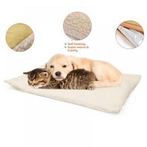 EleaEleanor Pet Heating Pad for Cat Dog, Waterproof Electric Warming Mat, House Heater Animal Bed Warmer Heated Floor Mat with Chew Resistant (Beige)