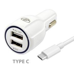 For Google Pixel 2 2in1 Accessory Kit Car Charger w/ USB-C Power Charging Cable White