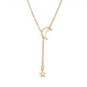 Fashion Star Moon Necklace Women Jewelry Pendant Charm Chain Choker Women Gift