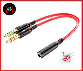 3.5mm AUX Audio Mic Splitter Cable Earphone Headphone Adapter 1 Female to 2 Male