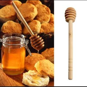6 Inches Wood Honey Dipper Stick Server for Honey Jar Dispense Drizzle Honey New -Pack of 2