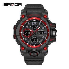 SANDA New Men's Casual Watch Sports Waterproof Watch Fashion Luminous Luxury LED Outdoor Analog Military Multi-function Men's Watch