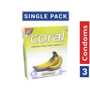 Coral-Banana Flavor Extra Performance Condom-Single Pack-3x1 = 3 Piece