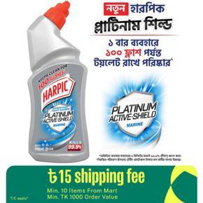 Harpic Platinum Toilet Cleaner, Stain Resistant Technology, prevents stain build-up upto 100 flushes, 500ml