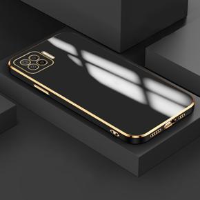 Hontinga for OPPO F17 A73 2020 Case Luxury 6D Plating Soft Back Cover Silicone Square Frame Shiny Bling Phone Cover