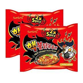 [ 2 Pack ] Samyang 2X Extra Spicy Hot Chicken Flavor Ramen Korean Spicy Noodle (140g each)