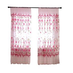 Rural Style Romantic Flower Sheer Window Curtain Panel Valance Door Room Divider