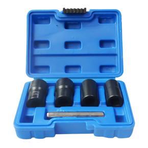 5Pcs/Set Twist Socket Kit 4 Damaged Worn Lug Nut & Lock Remover 17/19/21/22mm (Blue)