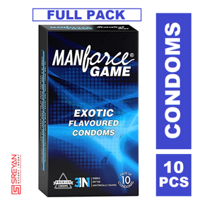 Manforce Game Exotic 3 in 1 Ribbed Dotted Condoms - 10Pcs(India)