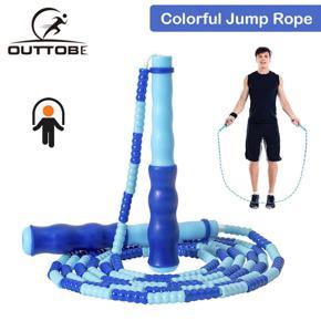 Outtobe Jump Rope Skipping Rope Color Beads Jump Rope Length Adjustable Wired Jumping Ropes Speed Ropes Anti-skip Jump Rope with 360° Rotating Handles for Fitness Exercise