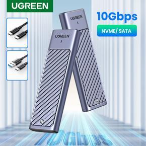 UGREEN M.2 NVMe SATA SSD Enclosure Adapter, Dual Protocol 10Gbps USB 3.2 Gen2, USB C External Enclosure Supports M and B&M Keys and Size 2230 /2242 /2260 /2280 SSDs