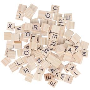 100Pcs Wood Letter Tiles/ Wooden Scrabble Tiles A-Z Capital Letters for Crafts