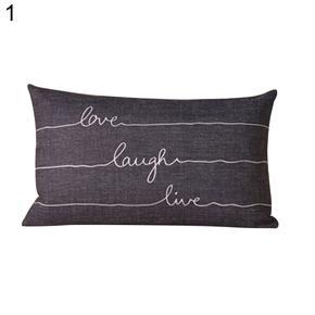 Simple English Apothegm Linen Throw Pillow Case Cushion Cover Home Sofa Decor