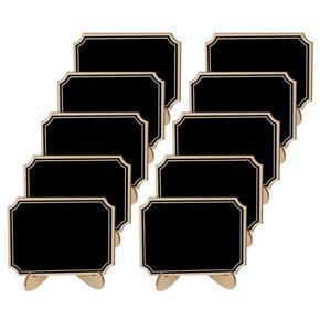 20 Pack Mini Chalkds with Support Easels Stand,Place Cards Small Rectangle Little Wood Blackd for Weddings Birthday Parties Food Label Table Number Message d Signs
